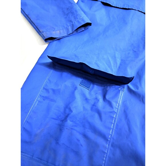 LL Bean PVC Rain Coat Jacket Parka Women's Medium Vintage Blue Waterproof Hooded - Picture 6 of 14